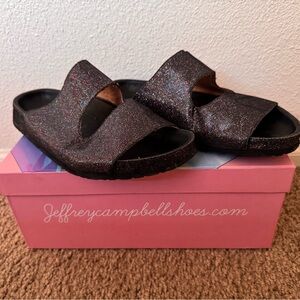 Jeffrey Campbell Slide Black with Glitter